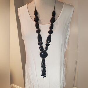 Elegant Black Beaded Necklace